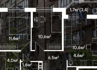 2-комнатная квартира на продажу, 50 м2, Краснодар, улица Западный Обход, 42к4, ЖК Спортивная деревня