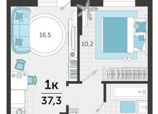 Продажа 1-комнатной квартиры, 37.3 м2, Краснодар, улица Автолюбителей, 1Гк1, ЖК Стрижи