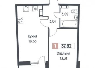 Продажа 1-ком. квартиры, 37.8 м2, Мурино, ЖК Авиатор