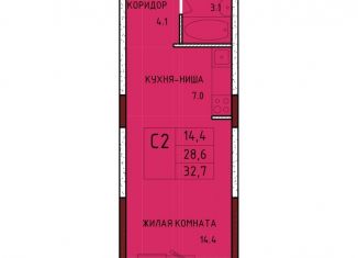 Квартира на продажу студия, 32.7 м2, Тульская область