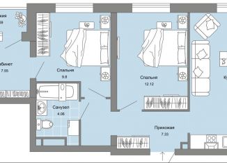 Продается 3-комнатная квартира, 61 м2, Ульяновск, ЖК Ультраград, жилой комплекс Ультраград, 6