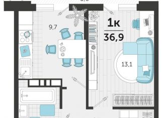 Продаю 1-комнатную квартиру, 36.9 м2, Краснодар, улица Автолюбителей, 1Гк1, ЖК Стрижи