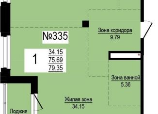 1-ком. квартира на продажу, 79.4 м2, Екатеринбург, ЖК Александровский Сад
