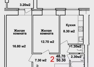 Продается двухкомнатная квартира, 50.3 м2, Нижний Новгород, метро Буревестник