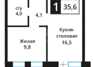 Продается 1-комнатная квартира, 35.6 м2, поселок Отрадное, Пятницкая улица, 12, ЖК Отрада-2