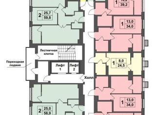 Продается трехкомнатная квартира, 68.4 м2, Тула, Зареченский территориальный округ, Ключевая улица, 4