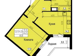 Продам 1-ком. квартиру, 48.8 м2, посёлок Парголово, Ольгинская дорога, 3/20