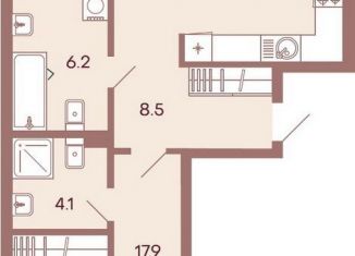 Продажа двухкомнатной квартиры, 74.5 м2, Пенза, жилой комплекс Норвуд, с4, Железнодорожный район