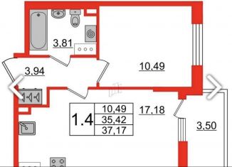 Продается 1-ком. квартира, 35.5 м2, Санкт-Петербург, жилой комплекс Солнечный Город, 20, ЖК Солнечный Город