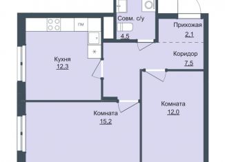 Продажа двухкомнатной квартиры, 53.6 м2, Ижевск, Октябрьский район