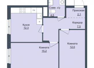 Продается 2-ком. квартира, 53.6 м2, Ижевск, Октябрьский район