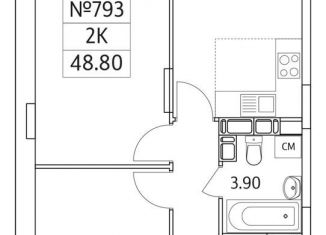 Продажа 2-комнатной квартиры, 48.8 м2, Люберцы, жилой комплекс Облака 2.0, к1.2, ЖК Облака 2.0