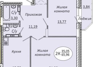 Продажа 2-ком. квартиры, 66 м2, Новосибирск, метро Золотая Нива, 2-я Воинская улица, 52