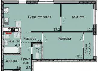 Продается двухкомнатная квартира, 54.5 м2, Ижевск, Ленинский район