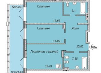 Продажа 3-ком. квартиры, 82.9 м2, Красноярск, Техническая улица, 2, Железнодорожный район