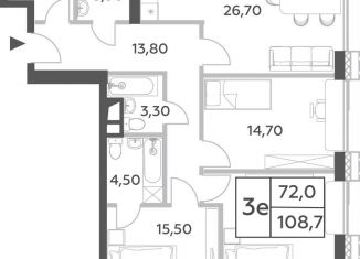 Продается 4-комнатная квартира, 108.7 м2, Москва, проспект Генерала Дорохова, вл1к1, ЖК Вилл Тауэрс