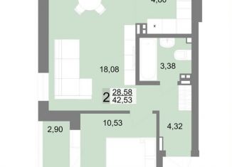 Продается 2-комнатная квартира, 42.5 м2, Верхняя Пышма