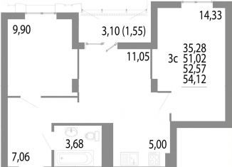 Продажа трехкомнатной квартиры, 52.6 м2, Свердловская область