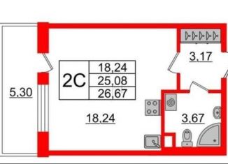 Продается квартира студия, 25.1 м2, Санкт-Петербург, ЖК Солнечный Город. Резиденции