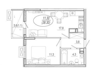 Продажа 1-ком. квартиры, 38.3 м2, Краснодар, ЖК Южане, улица Даниила Смоляна, 78