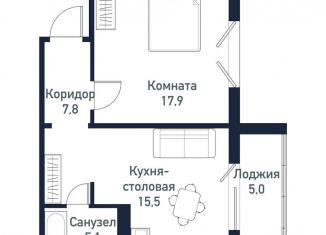 Продам 1-комнатную квартиру, 46.2 м2, Челябинская область