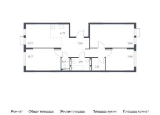 Продается 4-комнатная квартира, 77.9 м2, село Остафьево, жилой комплекс Остафьево, к16