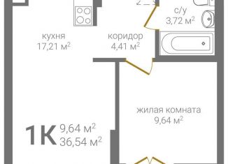 Продам 1-ком. квартиру, 36.5 м2, Нижегородская область, 2-я Оранжерейная улица, 6А