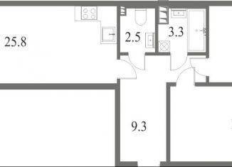 Продается двухкомнатная квартира, 72.4 м2, Санкт-Петербург, Петровский проспект, 9к2, метро Крестовский остров