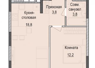 Продам 1-комнатную квартиру, 38.4 м2, Татарстан