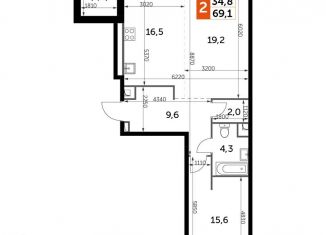 Продается двухкомнатная квартира, 69.1 м2, Москва, станция Хорошёво, Шелепихинская набережная, 40к3