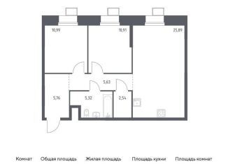Продается 2-ком. квартира, 66.4 м2, Москва, многофункциональный комплекс Тропарево Парк, к2.4
