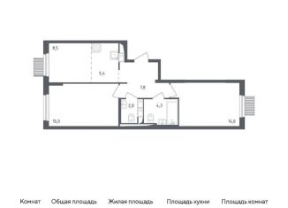 Продажа двухкомнатной квартиры, 56 м2, Московская область