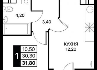 Продам 1-ком. квартиру, 31.8 м2, Ростов-на-Дону