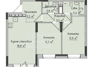 Продается 2-комнатная квартира, 59.2 м2, Ижевск, ЖК Холмогоровский