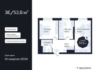 Продам двухкомнатную квартиру, 52.5 м2, Тюменская область, Новгородская улица, 20