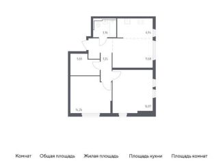 2-комнатная квартира на продажу, 66.4 м2, село Остафьево, жилой комплекс Остафьево, к17