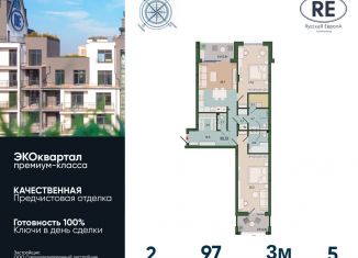 2-комнатная квартира на продажу, 97 м2, Калининград, улица Молодой Гвардии, 34к2