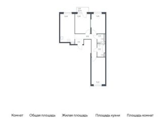 Продажа 3-ком. квартиры, 72.5 м2, Виллозское городское поселение