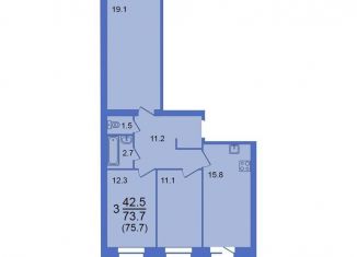 Продам четырехкомнатную квартиру, 75.7 м2, Вологодская область