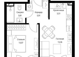Продаю однокомнатную квартиру, 41.7 м2, Москва, ЖК Селигер Сити