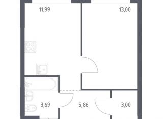 Продаю 1-ком. квартиру, 38.8 м2, поселение Мосрентген, многофункциональный комплекс Тропарево Парк, к2.4