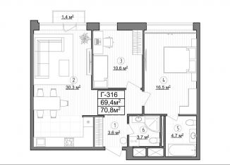 Продажа 2-ком. квартиры, 69.4 м2, Москва, Новоясеневский проспект, 3В, метро Тёплый Стан