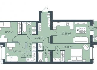 Продается 4-ком. квартира, 90.3 м2, Богучар