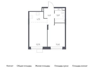 Продам однокомнатную квартиру, 37 м2, Балашиха, жилой квартал Новоград Павлино, к34
