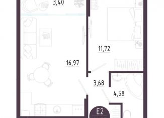 Продажа 1-комнатной квартиры, 40.4 м2, Тульская область