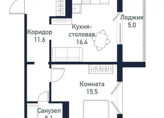Продается 1-ком. квартира, 48.2 м2, Челябинская область, улица имени Ефрейтора Потехина, 4