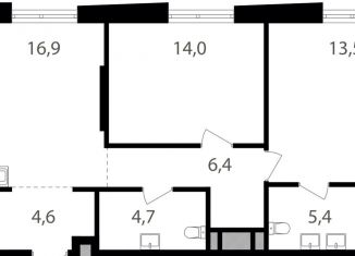 Продажа 2-комнатной квартиры, 65.5 м2, Москва