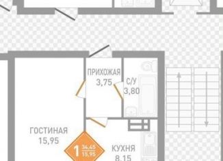 Продажа 1-комнатной квартиры, 34.5 м2, Севастополь, проспект Генерала Острякова, 248Ак1, ЖК Сакура