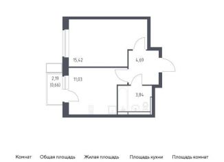 Продается 1-комнатная квартира, 35.6 м2, Московская область, жилой комплекс Новое Видное, 17