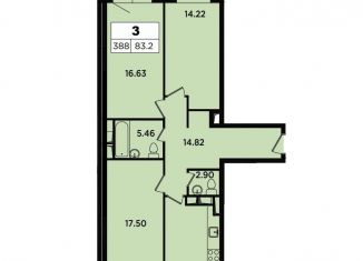 Продам 3-ком. квартиру, 83.2 м2, Москва, Берёзовая аллея, 19к3, ЖК Легендарный квартал